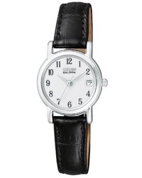 Черно-белые кожаные часы