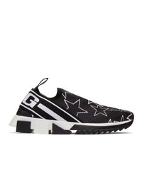 Мужские черно-белые кроссовки с принтом от Dolce and Gabbana