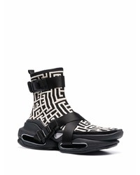 Мужские черно-белые кроссовки от Balmain