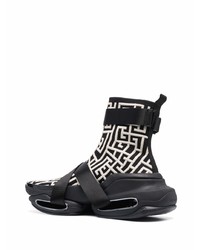 Мужские черно-белые кроссовки от Balmain