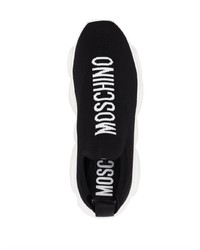 Мужские черно-белые кроссовки от Moschino