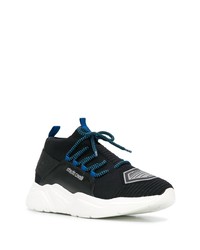 Мужские черно-белые кроссовки от Roberto Cavalli