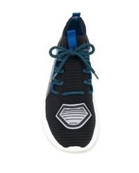 Мужские черно-белые кроссовки от Roberto Cavalli