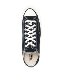 Мужские черно-белые низкие кеды из плотной ткани от Converse