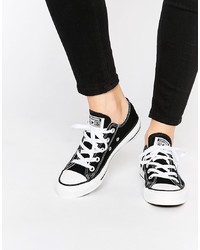 Женские черно-белые низкие кеды из плотной ткани от Converse