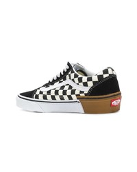 Мужские черно-белые низкие кеды из плотной ткани от Vans