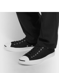 Мужские черно-белые низкие кеды из плотной ткани от Converse