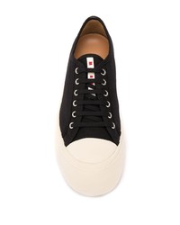 Мужские черно-белые низкие кеды из плотной ткани от Marni