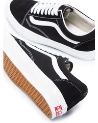 Мужские черно-белые низкие кеды из плотной ткани от Vans