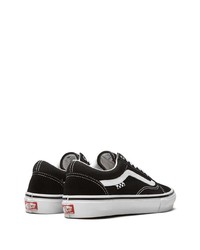 Мужские черно-белые низкие кеды из плотной ткани от Vans