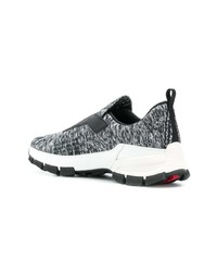 Мужские черно-белые низкие кеды от Prada