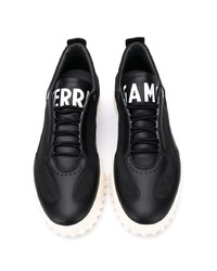 Мужские черно-белые низкие кеды от Salvatore Ferragamo