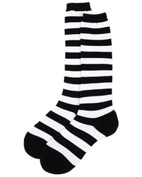 Черно-белые носки в горизонтальную полоску