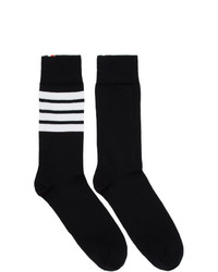 Мужские черно-белые носки в горизонтальную полоску от Thom Browne