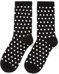 Черно-белые носки в горошек