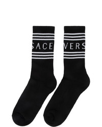 Мужские черно-белые носки с принтом от Versace
