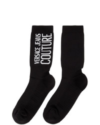 Мужские черно-белые носки с принтом от VERSACE JEANS COUTURE