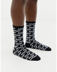 Мужские черно-белые носки с принтом от HUF
