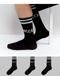 Мужские черно-белые носки с принтом от Nicce London