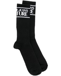 Мужские черно-белые носки с принтом от VERSACE JEANS COUTURE