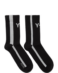 Мужские черно-белые носки с принтом от Y-3
