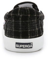 Женские черно-белые слипоны в шотландскую клетку от Superga