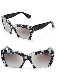 Черно-белые солнцезащитные очки с принтом