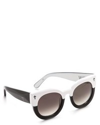 Женские черно-белые солнцезащитные очки от Cat Eye