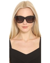 Женские черно-белые солнцезащитные очки от Alexander McQueen
