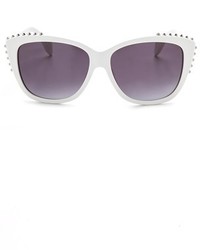 Женские черно-белые солнцезащитные очки от Alexander McQueen
