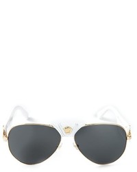 Женские черно-белые солнцезащитные очки от Versace