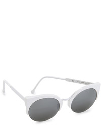 Женские черно-белые солнцезащитные очки
