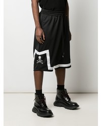 Мужские черно-белые спортивные шорты с принтом от Mastermind World