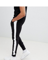 Мужские черно-белые спортивные штаны в вертикальную полоску от ASOS DESIGN