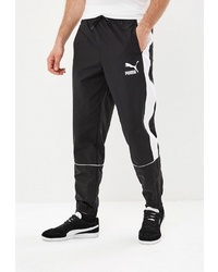 Мужские черно-белые спортивные штаны в вертикальную полоску от Puma