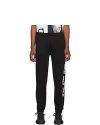 Мужские черно-белые спортивные штаны с принтом от Moncler