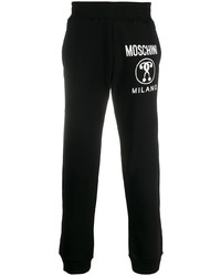 Мужские черно-белые спортивные штаны с принтом от Moschino