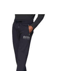 Мужские черно-белые спортивные штаны с принтом от BOSS