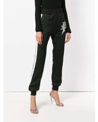 Женские черно-белые спортивные штаны от Philipp Plein