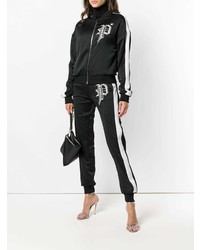 Женские черно-белые спортивные штаны от Philipp Plein