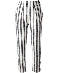 Черно-белые узкие брюки в вертикальную полоску от Kenzo