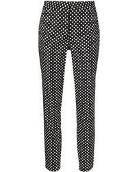 Черно-белые узкие брюки в горошек от Diane von Furstenberg