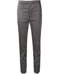 Черно-белые узкие брюки в горошек от Toga