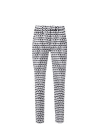 Черно-белые узкие брюки с принтом от Dondup