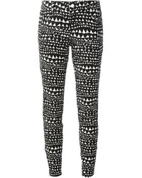 Черно-белые узкие брюки с принтом от Stella McCartney