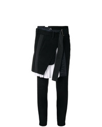 Черно-белые узкие брюки от Sacai
