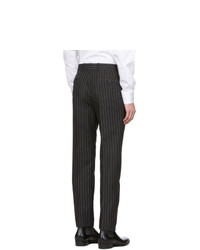 Черно-белые шерстяные брюки чинос в вертикальную полоску от Alexander McQueen