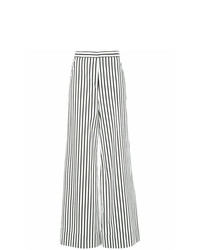 Черно-белые широкие брюки в вертикальную полоску от Self-Portrait