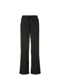 Черно-белые широкие брюки в горошек от P.A.R.O.S.H.