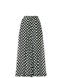 Черно-белые широкие брюки в горошек от Rossella Jardini